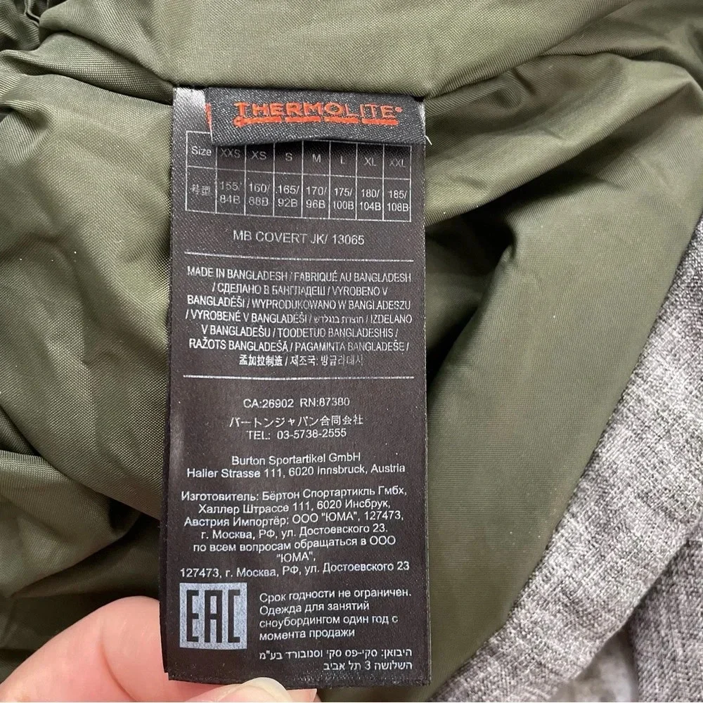 Burton Men's Ski/Snowboard Covert Insulated Thermolite Jacket in Bog Heather